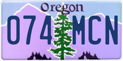 OR license plate 074MCN