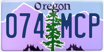 OR license plate 074MCP