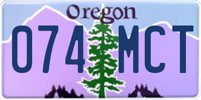 OR license plate 074MCT