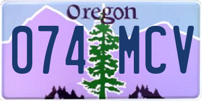 OR license plate 074MCV