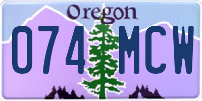 OR license plate 074MCW