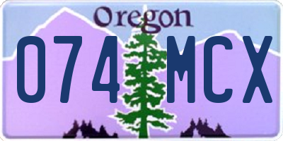 OR license plate 074MCX