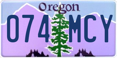 OR license plate 074MCY