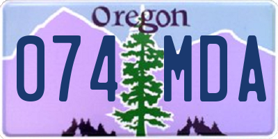 OR license plate 074MDA