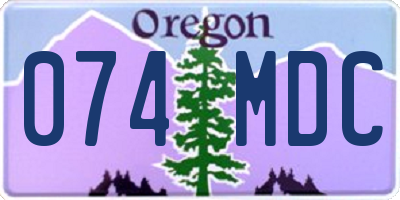 OR license plate 074MDC