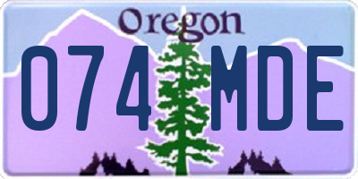 OR license plate 074MDE