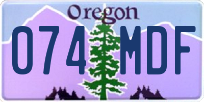 OR license plate 074MDF
