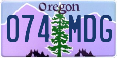 OR license plate 074MDG
