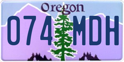 OR license plate 074MDH