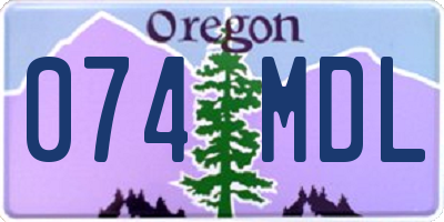OR license plate 074MDL