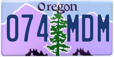 OR license plate 074MDM