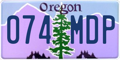 OR license plate 074MDP