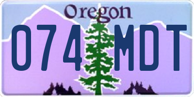 OR license plate 074MDT