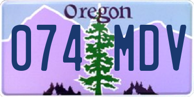 OR license plate 074MDV