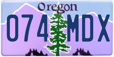 OR license plate 074MDX