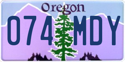 OR license plate 074MDY