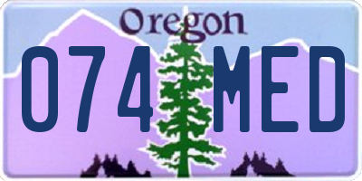 OR license plate 074MED