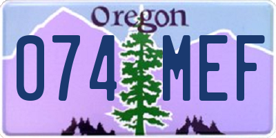 OR license plate 074MEF