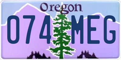 OR license plate 074MEG