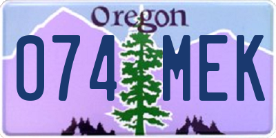OR license plate 074MEK