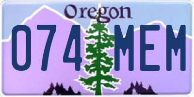 OR license plate 074MEM