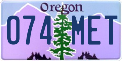 OR license plate 074MET
