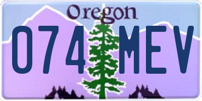 OR license plate 074MEV