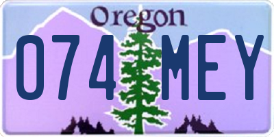 OR license plate 074MEY