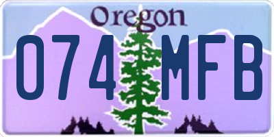 OR license plate 074MFB