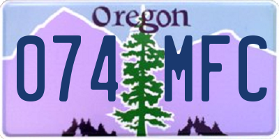 OR license plate 074MFC
