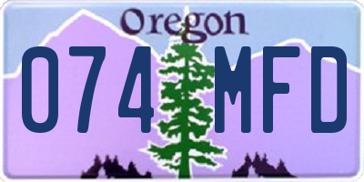 OR license plate 074MFD