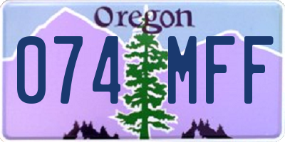 OR license plate 074MFF