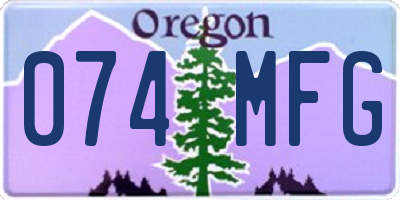 OR license plate 074MFG