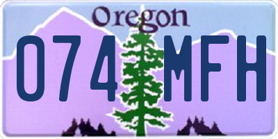 OR license plate 074MFH