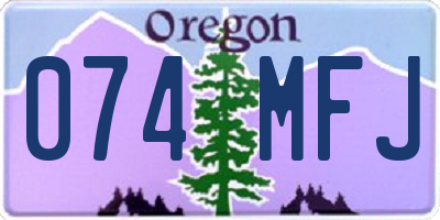 OR license plate 074MFJ