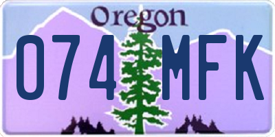 OR license plate 074MFK