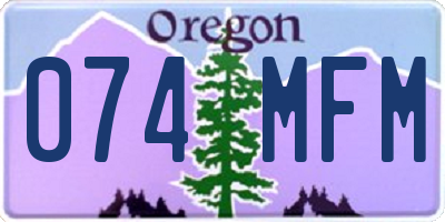 OR license plate 074MFM