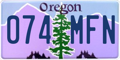 OR license plate 074MFN