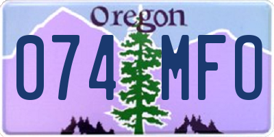 OR license plate 074MFO