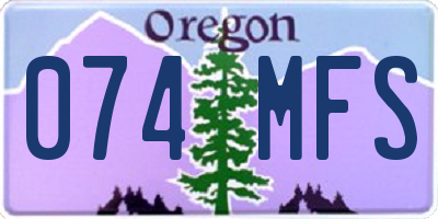 OR license plate 074MFS