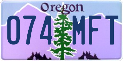 OR license plate 074MFT