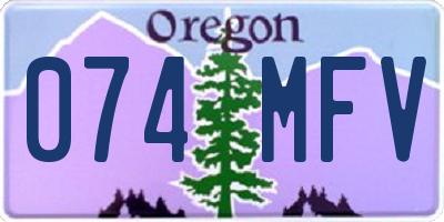 OR license plate 074MFV