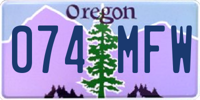 OR license plate 074MFW