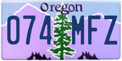 OR license plate 074MFZ