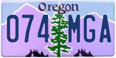 OR license plate 074MGA