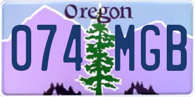 OR license plate 074MGB