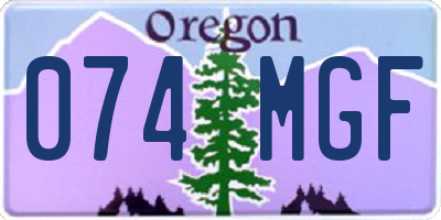 OR license plate 074MGF