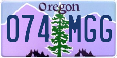 OR license plate 074MGG