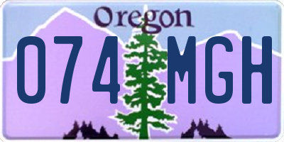 OR license plate 074MGH