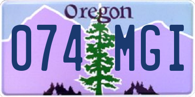 OR license plate 074MGI